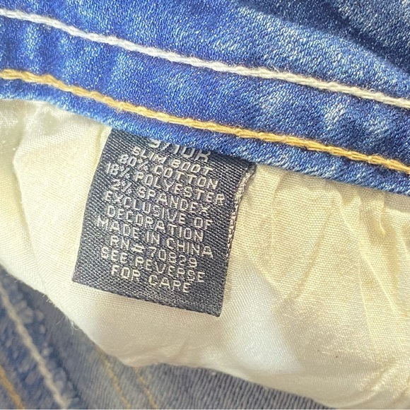 Twentyone Black Jeans Women 9/10R Blue Low Rise Slim Boot Sequins Casual Denim - Picture 12 of 16